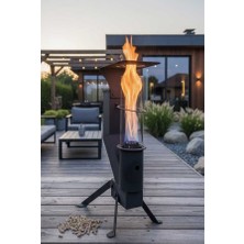 Pelet Sobası, Kamp, Bahçe Sobası Camlı 70 cm