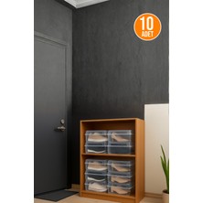 Orvila 10'lu Şeffaf Erkek Ayakkabı Kutusu Saklama Düzenleyici Organizer Kutu