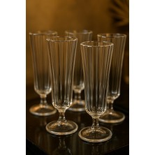 Yzhome 6'lı Flüt Kahve Yanı Su Bardağı Ayaklı Uzun