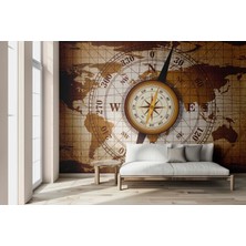 Grown Altın Çerçeveli Pusula Duvar Kağıdı