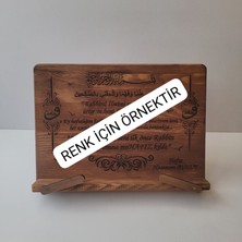 Münzevi Tasarım Münzevi Isme Özel Masaüstü Ahşap Rahle/tablet/kitap Okuma Standı MODEL009(CEVIZ Renk)