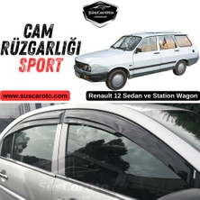 Caralp Renault 12 Sedan Toros Sw Station Wagon 1988-2001 Uyumlu Mugen Cam Rüzgarlığı Seti Piano Black 4\'lü Ithal Parlak Siyah