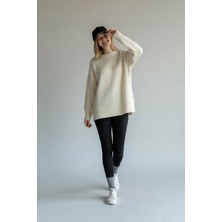 Vireo Club Basic Bisiklet Yaka Oversize Şardonlu Kazak