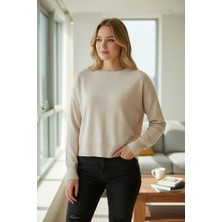 Mandala Tekstil Kadın Düğmeli Yırtmaçlı Salaş Triko Kazak