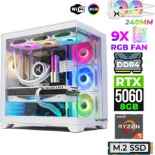 Xaser Astra X200 Ryzen 5 5600X 16GB Ram 512GB M.2 Nvme SSD 8gb RTX5060 Sıvı Soğutmalı Oyuncu Tavsiye Sistem