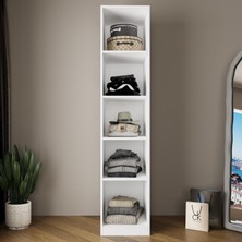 Bimossa KA1040 Goss 45 cm Kapaksız Raflı Gardırop, Açık Giyinme Dolabı, Beyaz Modern Tasarım Kıyafet Dolabı