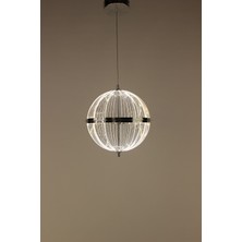 GN Gen Aydınlatma Satürn Serisi Modern Büyük Çizgili Akrilik Küre Formlu 3 Renk LED Şık Avize