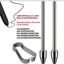Sjalsfrande Titanyum Alaşımlı Samsung Spen Kalem Ucu 2 Adet Metal Uç ve Klips ile S6/S6LTE/S7/S7FE/S7ULTRA/S8/S8 Ultra/S9 Uyumlu