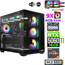 Xaser Astra X210 Ryzen 5 5600X 16GB Ram 512GB M.2 Nvme SSD 16GB RTX5060 Ti Sıvı Soğutmalı Oyuncu Tavsiye Sistem