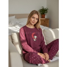 Renk Yapı Rüyası % 100 Koton Uzun Kollu Yumuşak Dokulu Pamuklu Cotton Bisiklet Yaka Kadın Pijama Ribana 2400599