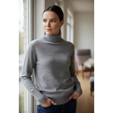 Mandala Tekstil Kadın Basic Triko Yarım Balıkçı Kazak