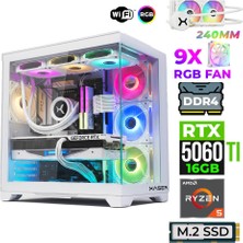 Xaser Astra X220 Ryzen 5 5600X 16GB Ram 512GB M.2 Nvme SSD 16GB RTX5060 Ti Sıvı Soğutmalı Oyuncu Tavsiye Sistem