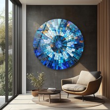 Myphotostation Okyanus Parlaklığı Yuvarlak Cam Tablo – Uv Baskılı Temperli Cam Duvar Tablosu, Modern Dekoratif Duvar Dekoru