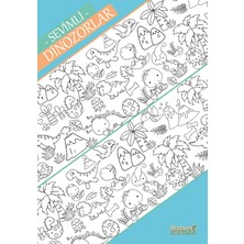 Dev Sevimli Dinozorlar Temalı Boyama Kağıdı 62 x 200 cm – Okul ve Kreşler Için Toplu Etkinlik