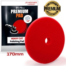Jo Moyner Heavy Cut Polisaj Süngeri Pedi Ağır Çizik Giderici 170MM Kırmızı Araç Pasta Cila Pedi Anti Heat Teknolojisi