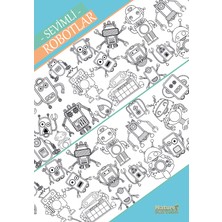 Evimli Robotlar Temalı Dev Boyama Kağıdı 62 x 200 cm – Okul ve Kreş Etkinliği