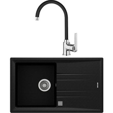 Teka Stone 50 B-Tg Siyah Granit Eviye + Teka In 995 Fn Siyah Kuğu Mutfak Bataryası Seti