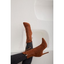 Ayakkabı Prensi Arto Bağcıklı Ince Topuk Taba Süet