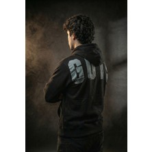 Liber Guts Siyah Hoodie Oversize Sırtı Baskılı Anime Sweatshirt