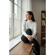 Mandala Tekstil Kadın Basic Triko Tam Balıkçı Kazak
