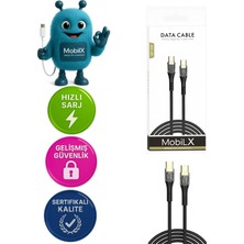 Tp Samsung Xiaomi Oppo Reeder Huawei Uyumlu 60W Örgülü Işıklı Type C To Type C Hızlı Şarj ve Data Kablosu Mu-09