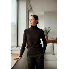 Mandala Tekstil Kadın Basic Triko Yarım Balıkçı Kazak