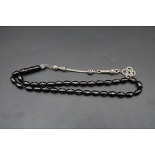 Siyah İnci Oltutaşı Sıvırcık Kesim Nokta Işlemeli Gürcistan Oltusu Tesbih ST000178