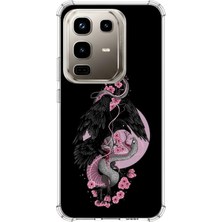 TechTree Infinix Note 50 Pro Uyumlu Pembe Siyah Yılan Baskılı Silikon Kılıf