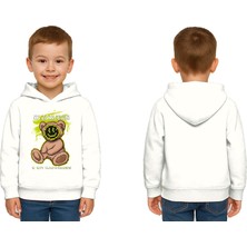 Sedirli Unisex Ayıcık Bear Baskılı Çocuk Swaetshirt Kapşonlu 3 Iplik Şardonlu