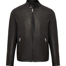 Derimod Insignia Erkek Siyah Hakim Yaka Deri Mont 25WGD65814T