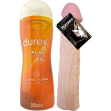 Durex Ylang Ylang Jel 200ML + 5cm Uzatıcı 19 cm Kalın Peniskılıfı Kalınlaştırıcı A-EP027 + Hediye