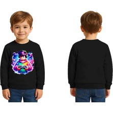 Sedirli Unisex Roblox Baskılı Çocuk Swaetshirt 3 Iplik Şardonlu