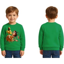 Sedirli Unisex Braınrot Baskılı Çocuk Swaetshirt 3 Iplik Şardonlu