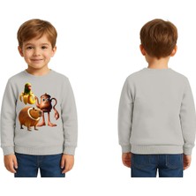 Sedirli Unisex Braınrot Baskılı Çocuk Swaetshirt 3 Iplik Şardonlu