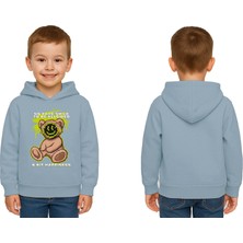 Sedirli Unisex Ayıcık Bear Baskılı Çocuk Swaetshirt Kapşonlu 3 Iplik Şardonlu