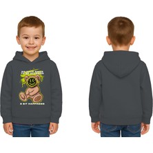 Sedirli Unisex Ayıcık Bear Baskılı Çocuk Swaetshirt Kapşonlu 3 Iplik Şardonlu