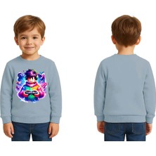 Sedirli Unisex Roblox Baskılı Çocuk Swaetshirt 3 Iplik Şardonlu
