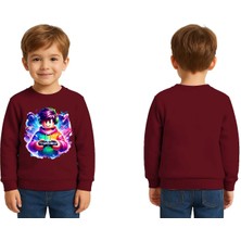 Sedirli Unisex Roblox Baskılı Çocuk Swaetshirt 3 Iplik Şardonlu