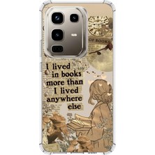 TechTree Infinix Note 50 Pro Uyumlu Kitap Okuyan Kadın Retro Baskılı Silikon Kılıf