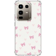 TechTree Infinix Note 50 Pro Uyumlu Fiyonklar ve Pembe Kalpler Baskılı Silikon Kılıf