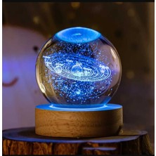 UltraNova 3D Kristal Cam Küre Gece Lambası, Ahşap Soketli, Led, Çocuklar Için Harika Hediye