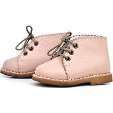 Aslı Türkoğlu Kız Bebek Pembe Deri Bağcıklı Bot – El Yapımı Klasik Bebek Botu