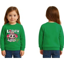 Sedirli Unisex Labubu Baskılı Çocuk Swaetshirt 3 Iplik Şardonlu