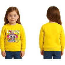 Sedirli Unisex Labubu Baskılı Çocuk Swaetshirt 3 Iplik Şardonlu