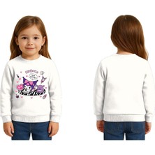Sedirli Unisex Kuromi Baskılı Çocuk Swaetshirt 3 Iplik Şardonlu