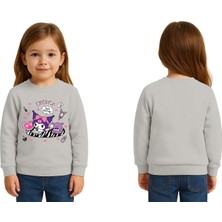 Sedirli Unisex Kuromi Baskılı Çocuk Swaetshirt 3 Iplik Şardonlu