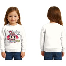 Sedirli Unisex Labubu Baskılı Çocuk Swaetshirt 3 Iplik Şardonlu