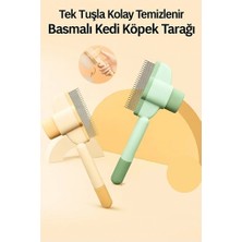 Kitchen Beauty Tek Tuşla Kolay Temizlenir Basmalı Kedi Köpek Tarağı Tüy Toplayıcı Kedi Tarağı Kıtık Açıcı