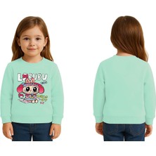 Sedirli Unisex Labubu Baskılı Çocuk Swaetshirt 3 Iplik Şardonlu