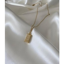 Velora Accessories Çelik Zincirli Altın Külçesi Kolye